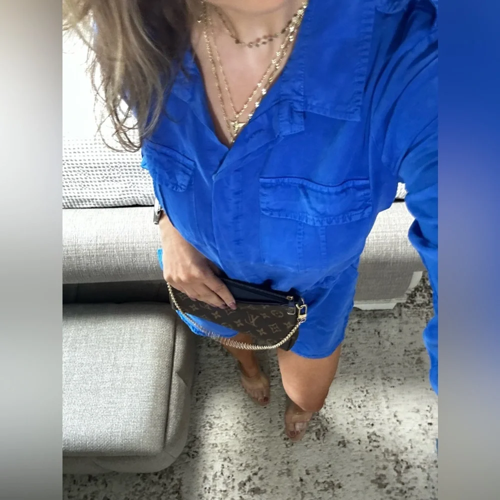 New💙 Electric Blue Utility Romper – Effortlessly Cool & Comfy - Picture 4 of 7